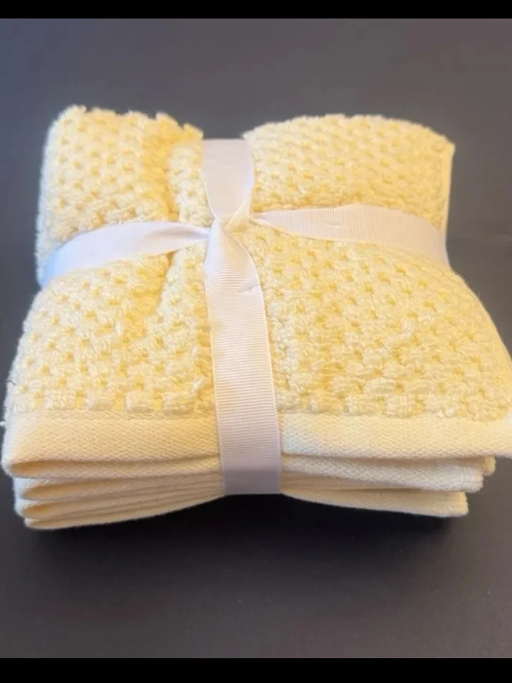4pc ECOEXISTENCE Bamboo Yellow Zero Twist Loops Bath Wash Towel Set - Daffodil
